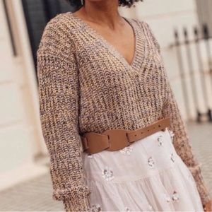 Anthropologie Pilcro Marika V-Neck Pullover Sweater Sz XS